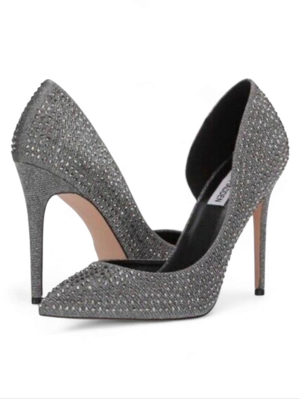 STEVE MADDEN Silver Studded d'Orsay Heel 7.5M